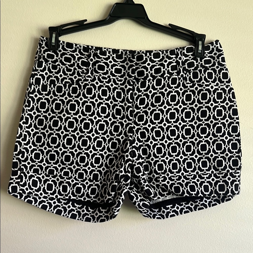 White House Black Market Black and White Bermuda Shorts